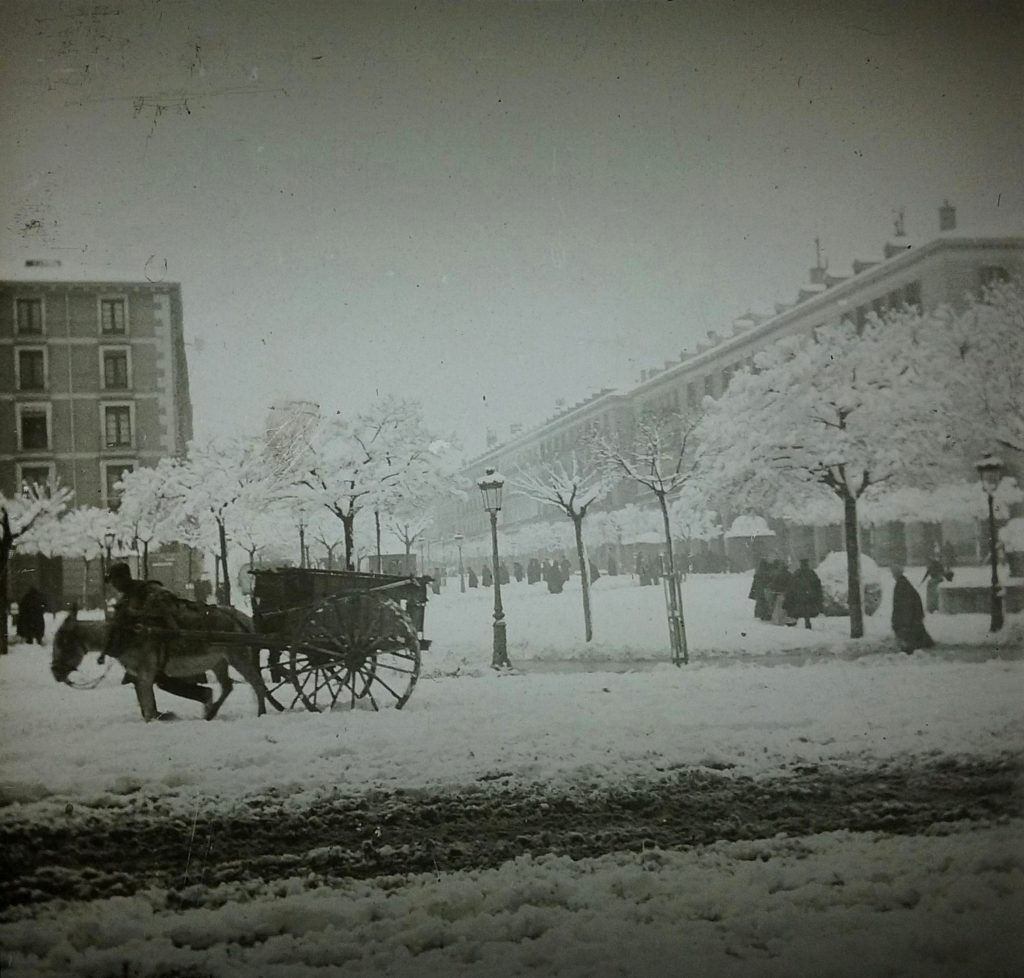 Fotografias antiguas de zaragoza -Plaza españa 1901 nevada