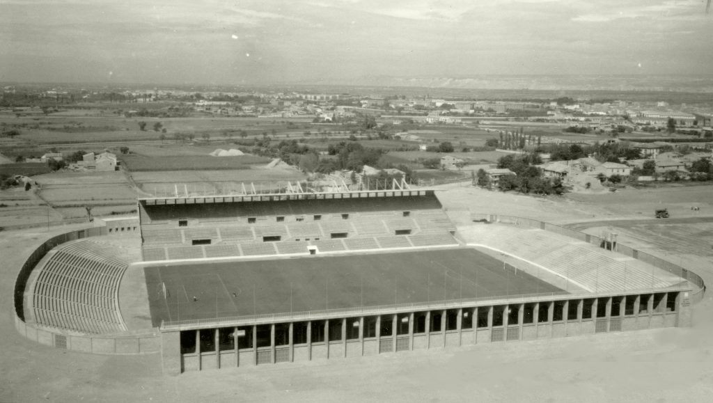 Estadio La Romareda en 1957, el año de su inauguración