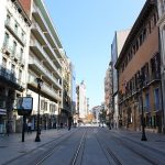 Vista de la calle Coso, con el Palacio de Sástago a la derecha